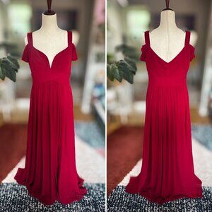 Lulus “Make Me Move” Burgundy Maxi Dress – Size Large | Elegant Formal Gown